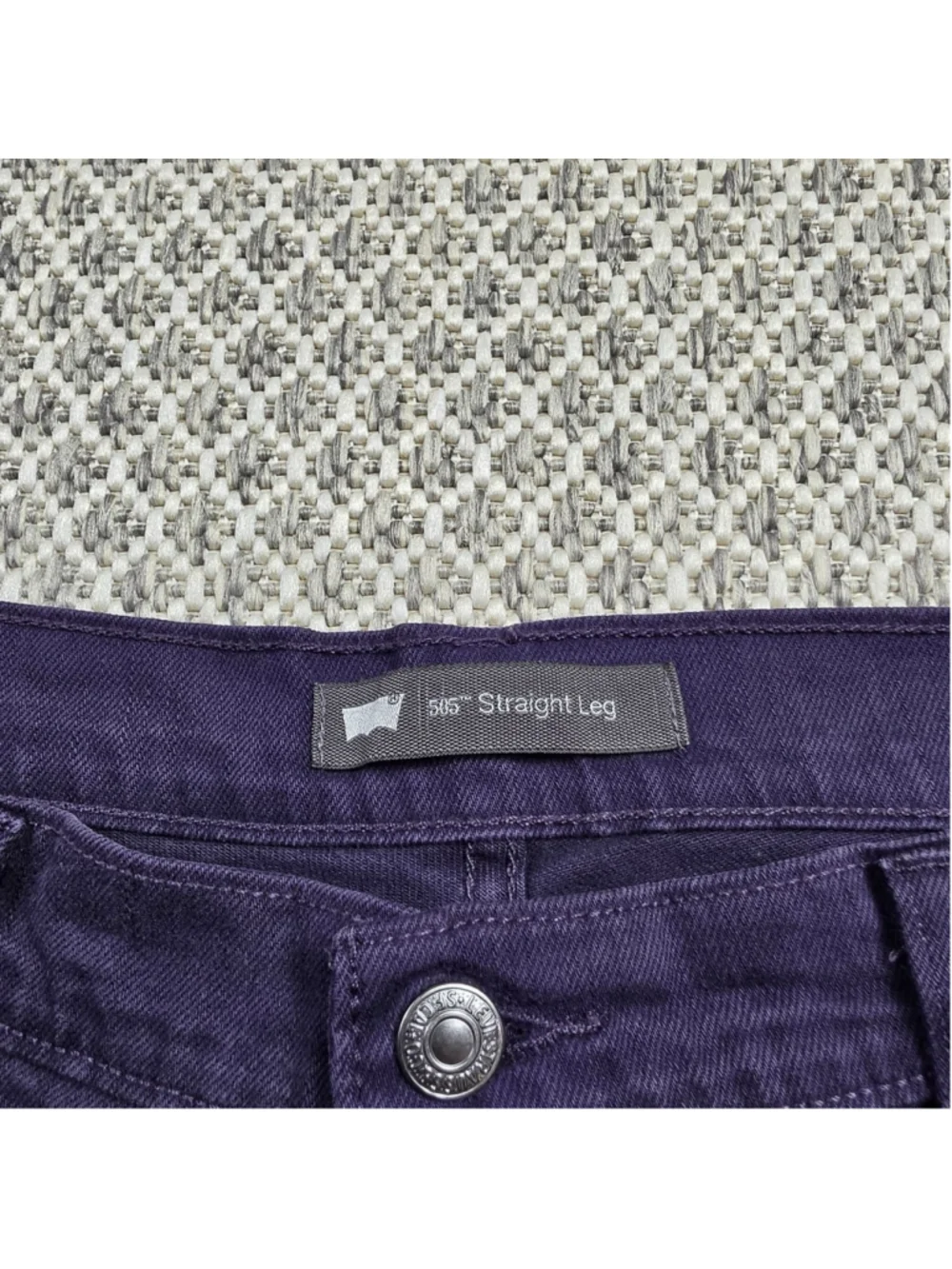 Levi’s 505 Purple Reworked Paisley Patchwork Cutoff Denim Shorts Y2K Size 32